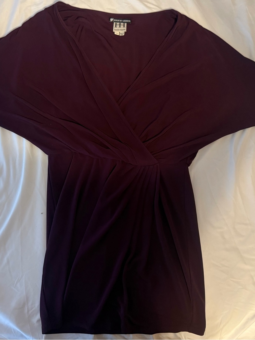 Bergdorf Goodman Haute Hippie Plum Wrap-Style Midi Dress